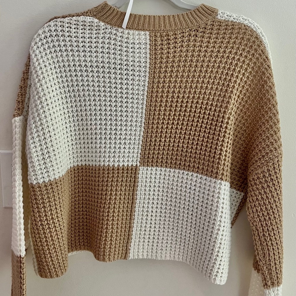 Jessica Simpson Cream Cable Knit Crewneck Sweater